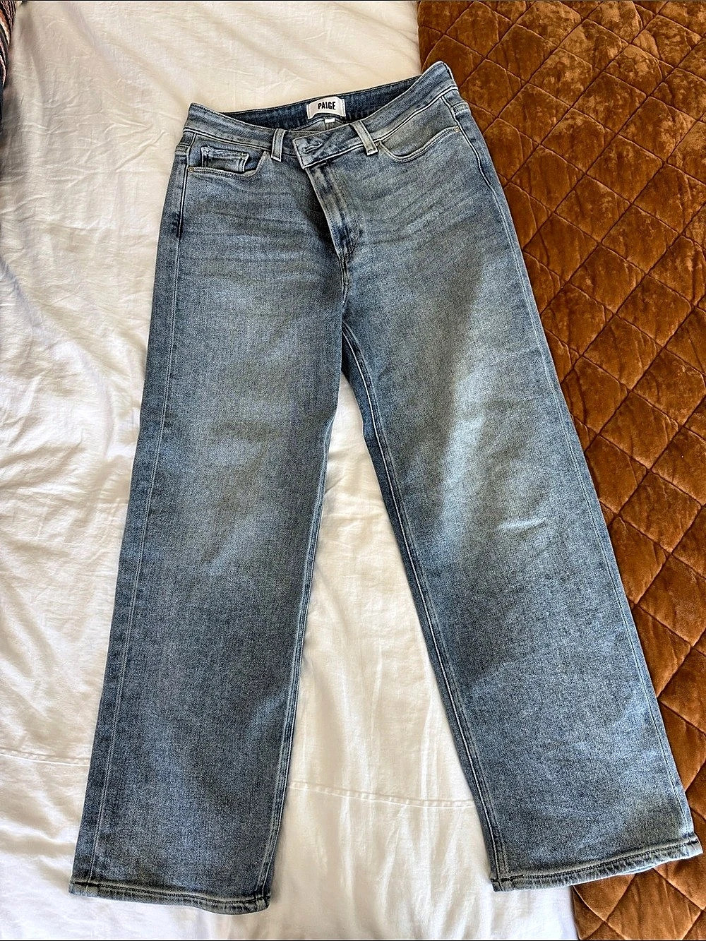 Paige Anessa Straight Leg Jeans in Blue Waist 29 Like New